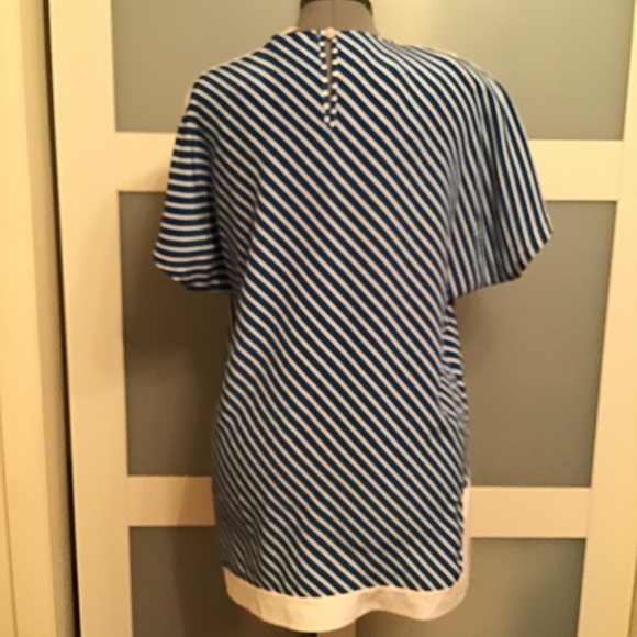 Tory Burch Striped White Blue Tunic Size S/P - Picture 3 of 4